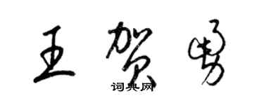 梁錦英王賀勇草書個性簽名怎么寫