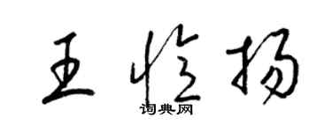 梁錦英王憶揚草書個性簽名怎么寫