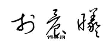 梁錦英於晨曦草書個性簽名怎么寫