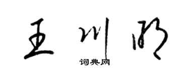 梁錦英王川明草書個性簽名怎么寫