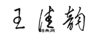 駱恆光王佳韻草書個性簽名怎么寫