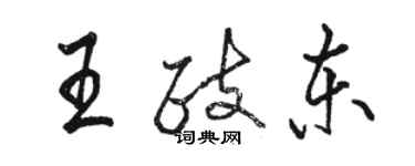 駱恆光王政東行書個性簽名怎么寫