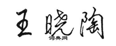 駱恆光王曉陶行書個性簽名怎么寫