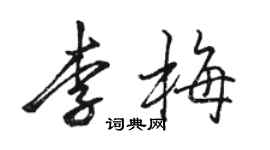 駱恆光李梅行書個性簽名怎么寫