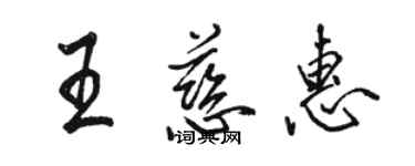 駱恆光王慈惠行書個性簽名怎么寫