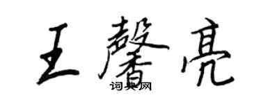 王正良王馨亮行書個性簽名怎么寫