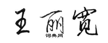 駱恆光王麗寬行書個性簽名怎么寫