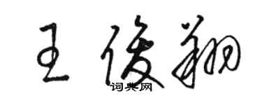 駱恆光王俊翔草書個性簽名怎么寫