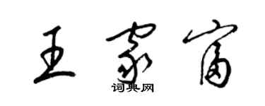 梁錦英王家富草書個性簽名怎么寫