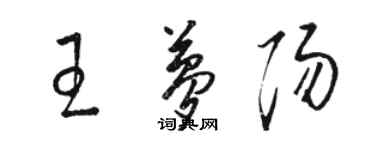 駱恆光王夢陽草書個性簽名怎么寫