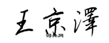 王正良王京澤行書個性簽名怎么寫
