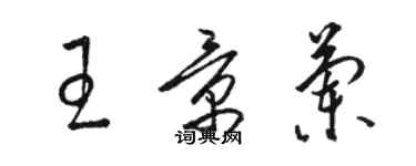 駱恆光王景蘭草書個性簽名怎么寫