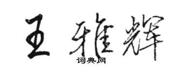 駱恆光王雅輝行書個性簽名怎么寫