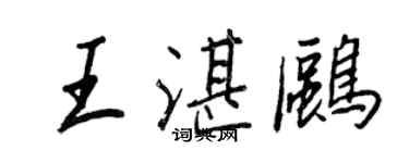 王正良王湛鷗行書個性簽名怎么寫
