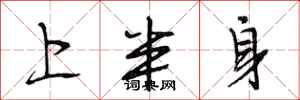 段相林上半身行書怎么寫