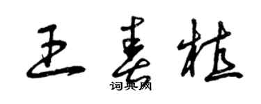 曾慶福王春植草書個性簽名怎么寫