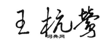 駱恆光王杭鶯草書個性簽名怎么寫