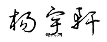 曾慶福楊宇軒草書個性簽名怎么寫