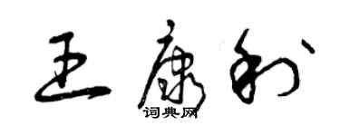 曾慶福王康利草書個性簽名怎么寫