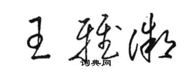 駱恆光王雅微草書個性簽名怎么寫