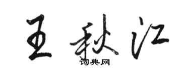駱恆光王秋江行書個性簽名怎么寫