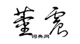 曾慶福董震草書個性簽名怎么寫