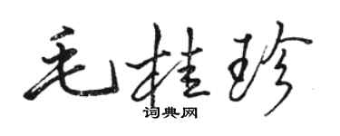 駱恆光毛桂珍行書個性簽名怎么寫