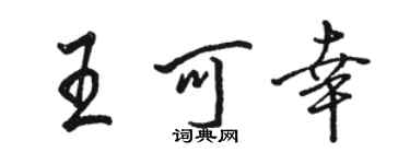 駱恆光王可幸行書個性簽名怎么寫