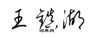 梁錦英王鎮湖草書個性簽名怎么寫