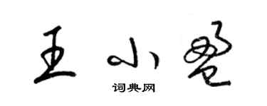 梁錦英王小盈草書個性簽名怎么寫