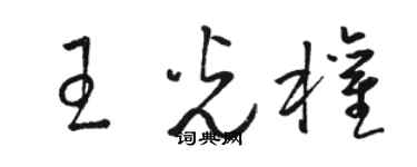 駱恆光王光權草書個性簽名怎么寫