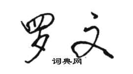 駱恆光羅文行書個性簽名怎么寫