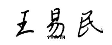 王正良王易民行書個性簽名怎么寫