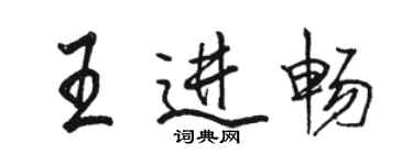 駱恆光王進暢行書個性簽名怎么寫