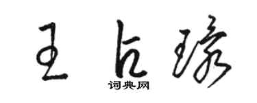 駱恆光王占環草書個性簽名怎么寫