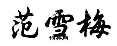 胡問遂范雪梅行書個性簽名怎么寫