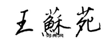 王正良王蘇苑行書個性簽名怎么寫