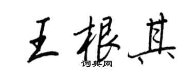 王正良王根其行書個性簽名怎么寫