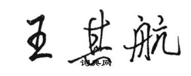 駱恆光王其航行書個性簽名怎么寫