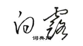 駱恆光白露草書個性簽名怎么寫