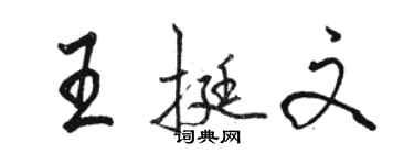駱恆光王挺文行書個性簽名怎么寫