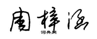 朱錫榮周梓涵草書個性簽名怎么寫