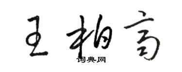 駱恆光王柏齊草書個性簽名怎么寫