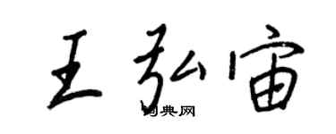 王正良王弘宙行書個性簽名怎么寫