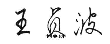 駱恆光王貞波行書個性簽名怎么寫