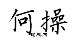 何伯昌何操楷書個性簽名怎么寫