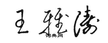 駱恆光王雅濤草書個性簽名怎么寫