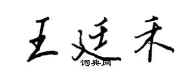 王正良王廷禾行書個性簽名怎么寫