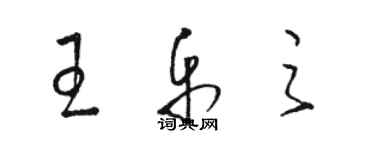 駱恆光王樂之草書個性簽名怎么寫