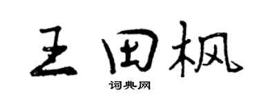 曾慶福王田楓行書個性簽名怎么寫